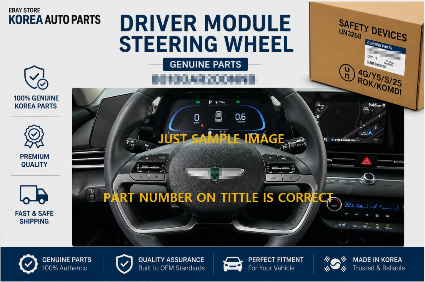 GENUINE MODULE ASSY-STRG WHEEL COVER 80100N9500NNB FOR TUCSON 2021-